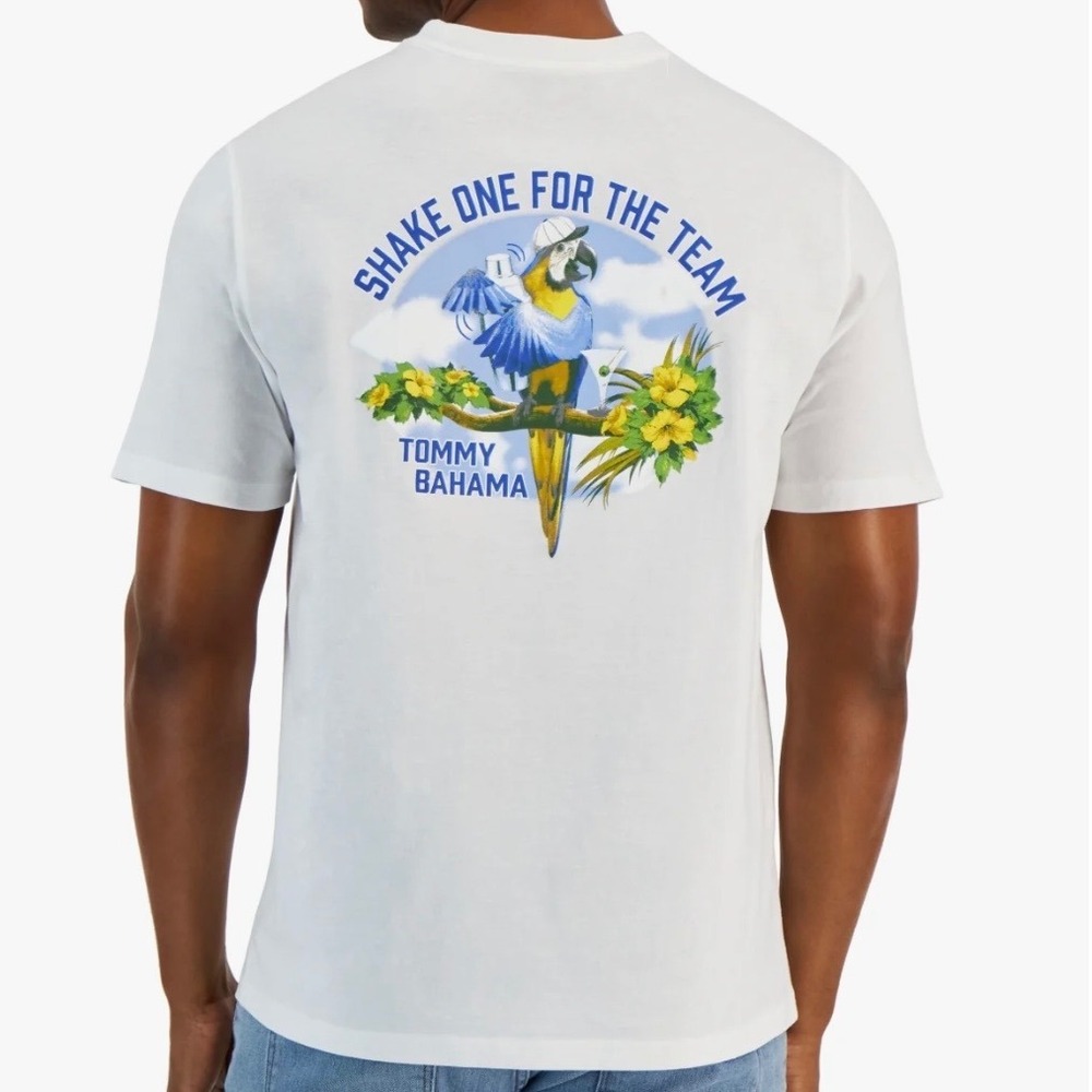 Tommy Bahama Shake One For The Team Parrot Martini Graphic T-Shirt  XXL New